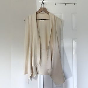 Soft Cream Vanilla Sleeveless | Timeless Cardigan | Luxury Feel | Vest | L |